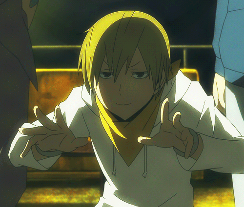 Masaomi Kida, DRRR!! Hahaha what's he doing with his fingers? Looks like he's playing an invisible piano XDD