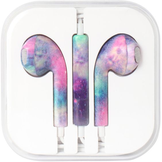 MiCase Galaxy Print Earbuds | Hot Topic (£) ❤ liked on Polyvore featuring accessories, headphones, electronics, tech, fillers y backgrounds