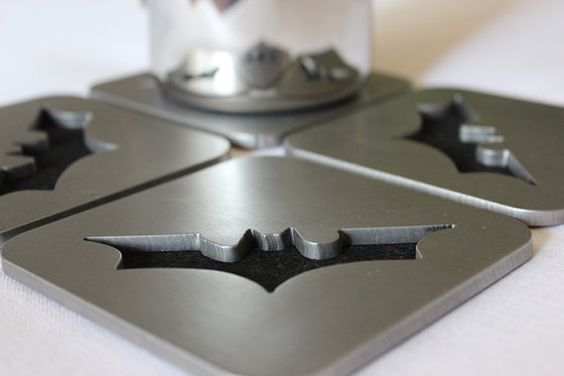 Modern Batman Coasters Set of 4, Steel, Dark Knight