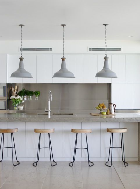 Modern Kitchen-White & Grey with Industrial Touches