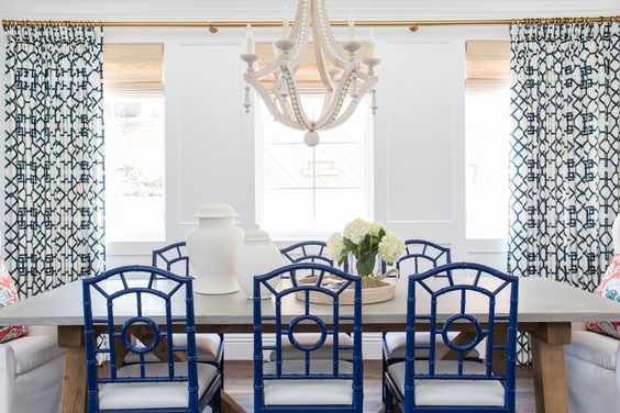 Navy dining chairs || Studio McGee