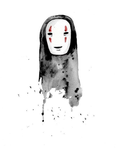no-face I think this would be nice as a tattoo, keeping the affects that the ink has done