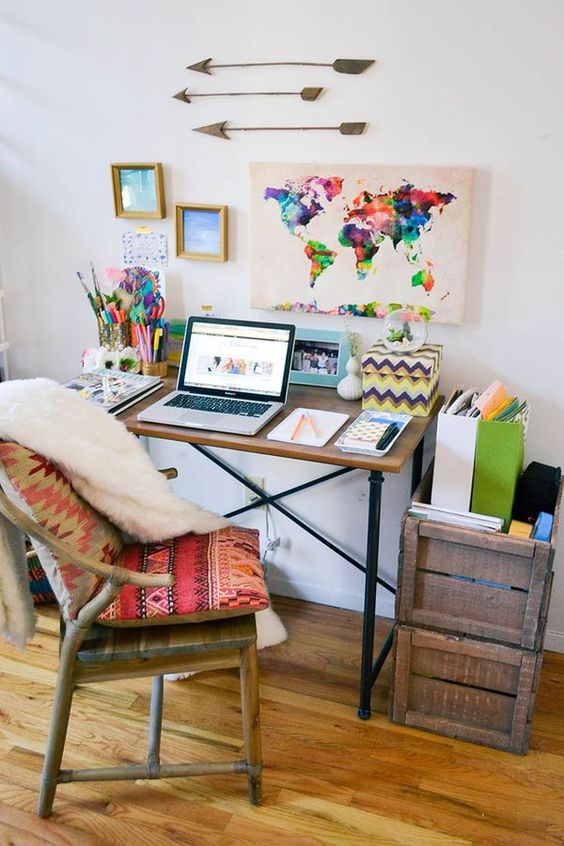nyc apartment tour, hipster apartment, small one bedroom apartment, small space, boho apartment, boho decor, bohemian decor, bohemian apartment, home office, desk decor
