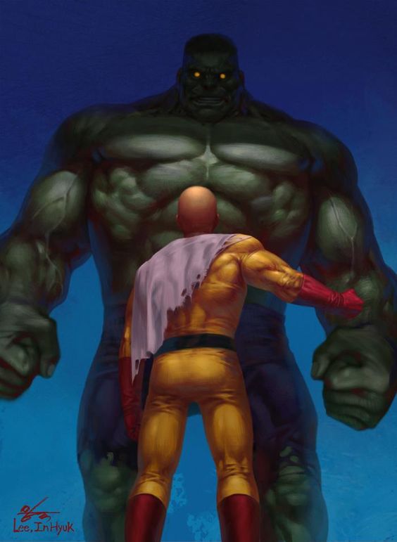 One Punch Man - Saitama vs. The Hulk by  - Art Vault
