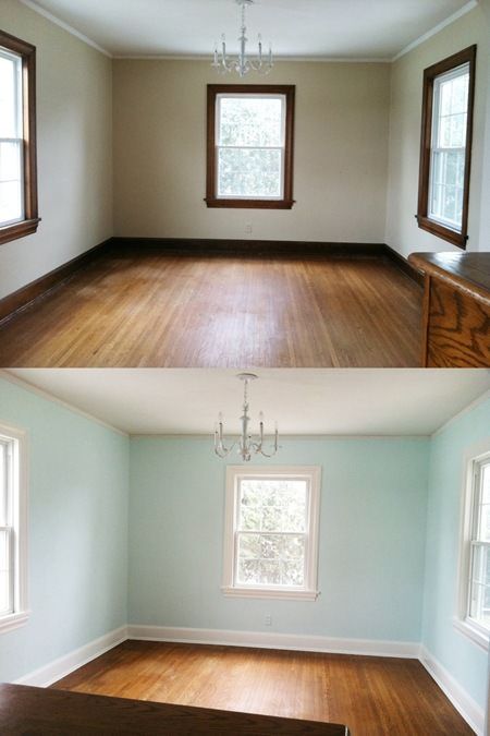 paint makeovers-2So that you don’t think all those amazing makeovers are due to all the accessories and other coolness these great bloggers added to their rooms, try this on for size. Ann Marie from ‘White House, Black Shutters‘ has a before and after that proves the value of just paint. This is an empty, outdated room. Before and after says it all! Paint does wonders!