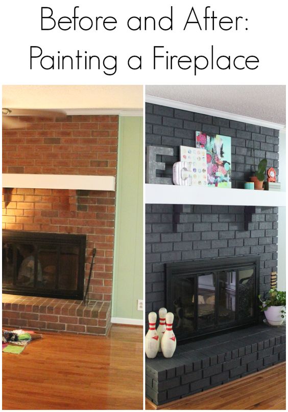 Painting a Fireplace - Before and After