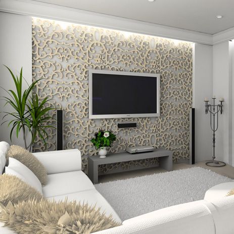 Patterned accent wall - would be great in black as well