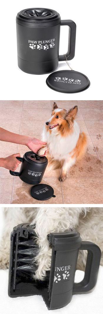 Paw Plunger -- Clean your dog's paws without giving them a full bath. I need this!