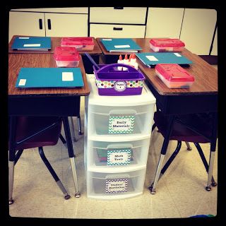 Perfect solution for group supplies----What a GREAT idea! This blog has a TON of smart ideas for organizing your classroom. {Your Teacher's Aide}