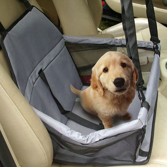Pet Dog Waterproof Car Seat Portable Puppy Bag with Clip-on Safety Leash and Zipper Storage Pocket Car Travel Accessories