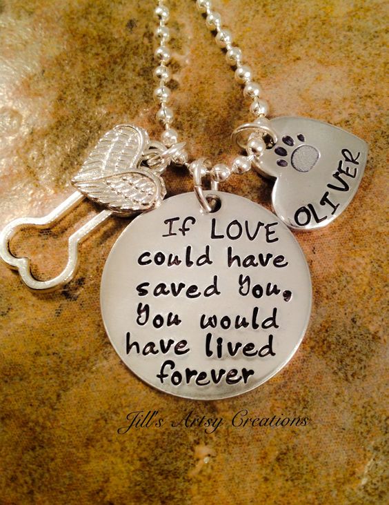 Pet Loss Necklace, Dog, Cat Loss Necklace, If Love Could Have Saved You Necklace, Pet Memorial Jewelry, Aluminum Jewelry by JillsArtsyCreations on Etsy