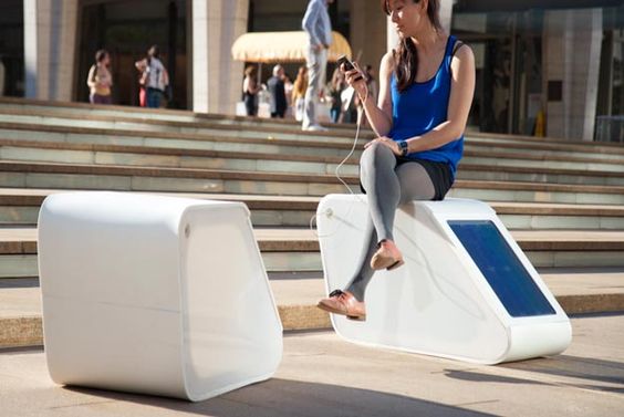 Phone-Charging Benches Offer Power In Public Spaces