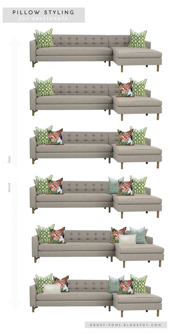 Pillow styling for sofas and sectionals