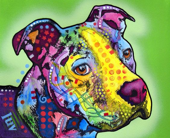Pitbull LUV Pit Bull Dog Art Original Animal Painting