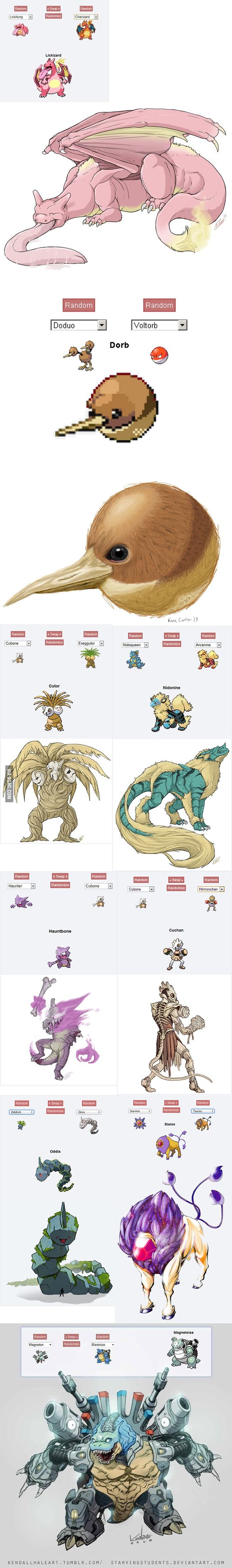Pokemon Fusion Art (x-post to r/pokemon)