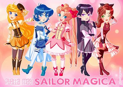 #puella #magi #madoka #magica #kaname #sayaka #miki #kyoko #sakura #akemi #homura #mami #tomoe #sailor #moon #mercury #mars #jupiter #venus #sailorv #v #usagi #tsukino #rei #hino #minako #aino #makoto #kino #ami #mizuno #fanart #crossover #manga #anime #magic #bunny