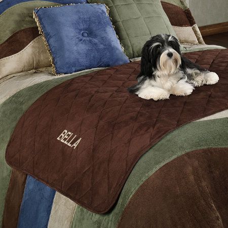 Quilted Faux Suede Bed Protector for Pets