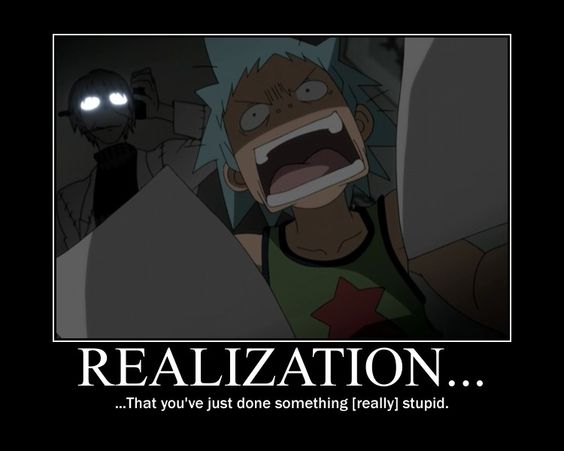 Realization of doing something stupid. Soul Eater, Black Star. by !Serial-Cat on deviantART