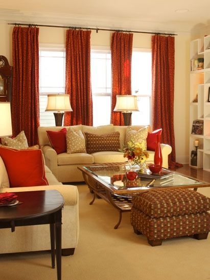Red and Gold Living Room - Using Gold in Interior Design