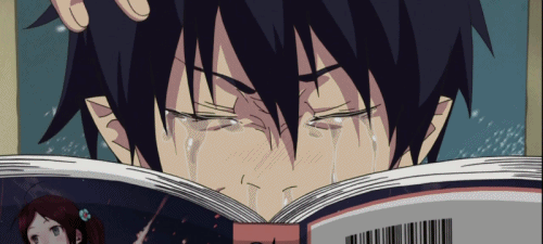 rin okumura funny gif - Pesquisa Google Ummmmmm he's reading blue exorcist manga lol.