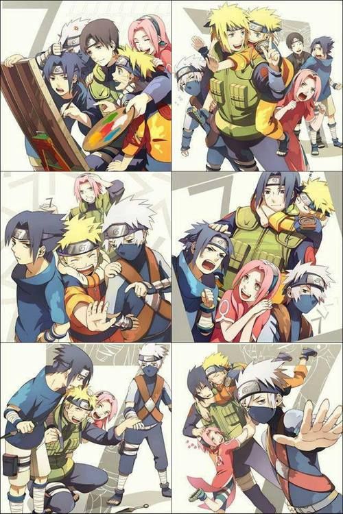 Sai, Minato, Sakura, Itachi, Naruto, Sasuke