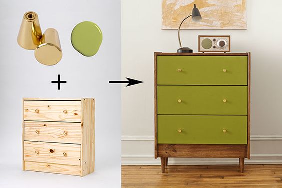 See how we transformed this simple, flat-pack dresser into a mid-Century Modern classic.