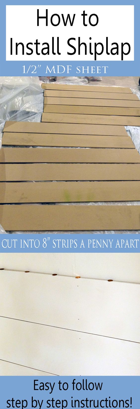 Shiplap is all the rage and is so easy and inexpensive to do! Come learn how to install shiplap with this step by step tutorial at Provident ?Home Design.