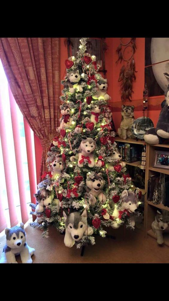 Siberian Husky Christmas Tree