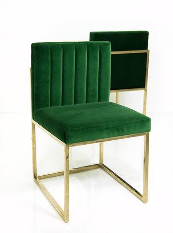 Sleek and stylish, these beautiful dining chairs will add some class to your dining room. Now offered in a lush emerald velvet, skillfully tufted to add simple