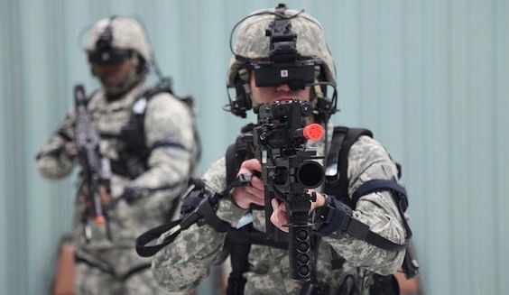 Solider training with virtual reality gear