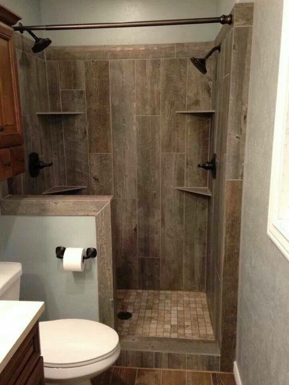 Someday I will build this! Tile designed to look like old barn wood.