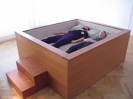 Sonic Bed - You can sink yourself into this bed and enjoy your favorite songs over its loudspeakers and six subwoofers which are located right under the bed. These subwoofers are able to produce extremely low frequencies that penetrate the human body, providing you with a deeply sensuous immersion for a trance-like corporeal, audio experience.