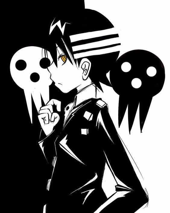 Soul Eater, Death the Kid. This picture is not symmetrical!!
