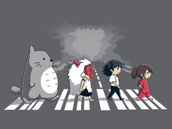 Studio Ghibli meets the Beatles in this cute tee design.