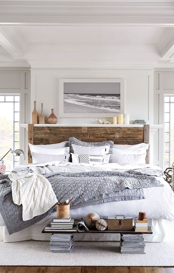 stylish interior design 10 Love the room, screams of the seaside but I sure would hate to reach for a magazine under the board at the foot of the bed. Reading material shoud be within easy reach with no danger of upsetting the apple cart.