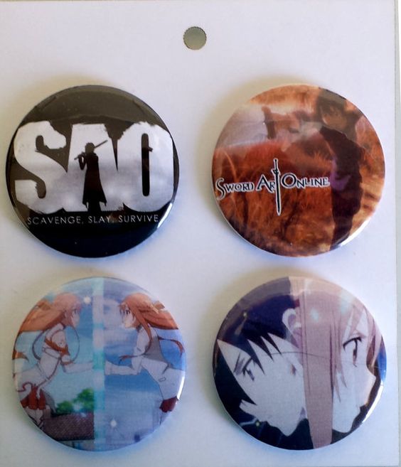 Sword Art Online has captured our imaginations and these buttons are the perfect way to show just how captured you were with the world of