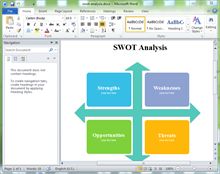 SWOT template for word