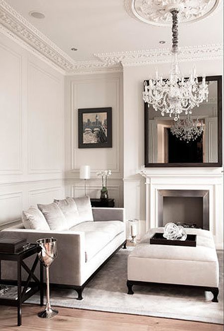 The black and white color scheme definitely makes this home look very glamorous.