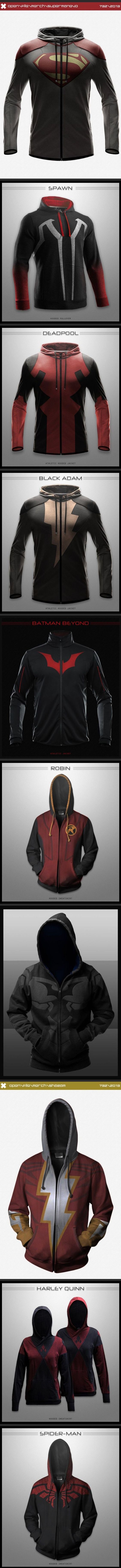 The coolest hoodies you'd love to own. I need the Deadpool and Spider-Man hoodies.