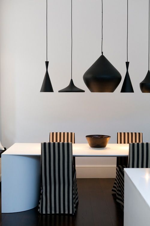 The various shaped pendent lights are wonderful--here form and function live in total harmony