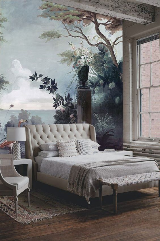 There's something so beautifully theatrical about wall murals - one of the oldest forms of decorative wall treatments. I've been dragging my feet on settling on a repetitive wallpaper for our powder room but was recently inspired by de Gournay's exquisite hand painted reproductions of 18th