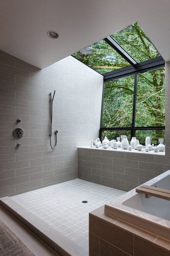 This beautiful bathroom with walk-in shower, designed by Skylab Architecture, is sure to inspire your next bathroom remodel or renovation, via @Sarah Sarna - Fashion, Interior Design, + Beauty 