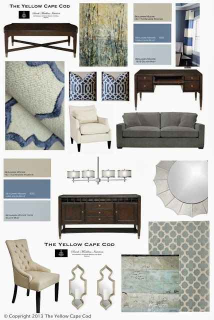 This color palate brings in dark blues, tans and aqua/grey - nice way to tie in all living areas on the 2nd floor.
