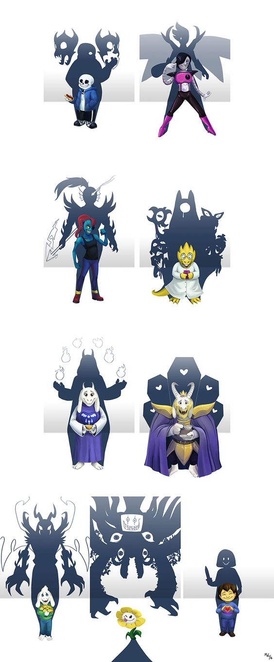 Undertale Shadows by LynxGriffin on DeviantArt       These are so good - the darkness within