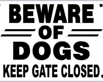 vintage antique beware of dog signs | 10 inch x 7 inch Beware of Dogs Keep Gate Closed SIGN heavy metal non ...