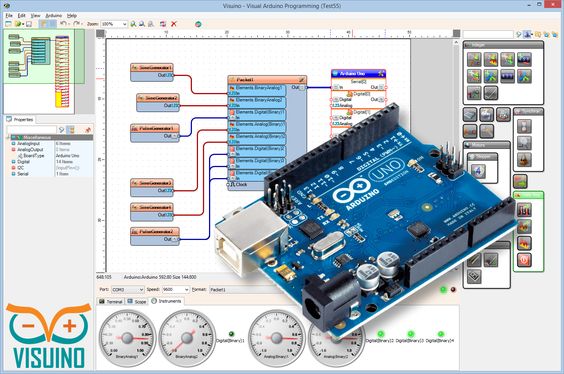 Visuino - Visual dataflow  development environment for Arduino. Program your Arduino boards fast and easy! #Visuino #Arduino