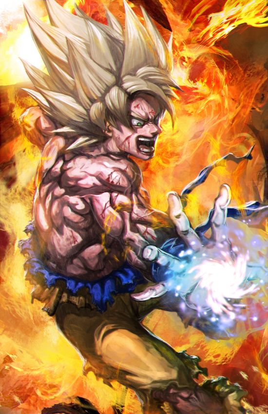 Well since I did all the forms of Goku, (though I skipped super saiyan 2) might as well do Super Saiyan 4 as well. Though this isnt really my favorite Super Saiyan form, it had a cool move called