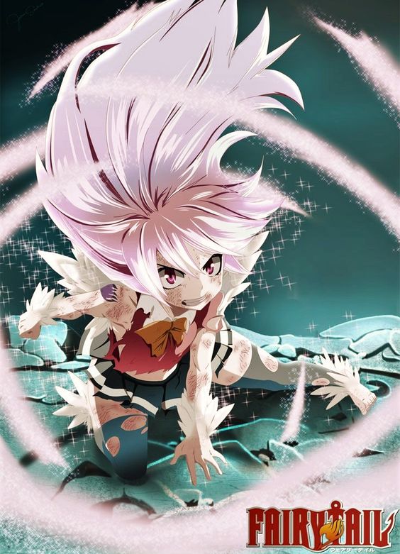 Wendy in her dragon force, Tartaurus arc! Interesting how she had pink hair, like Natsu