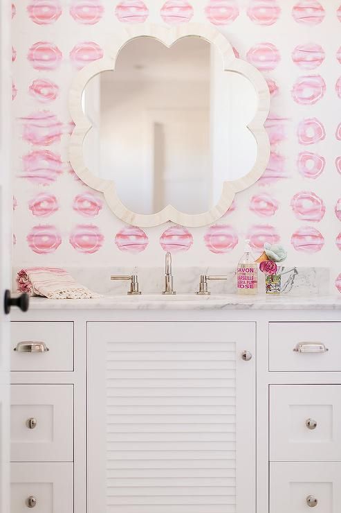 White and pink bathroom