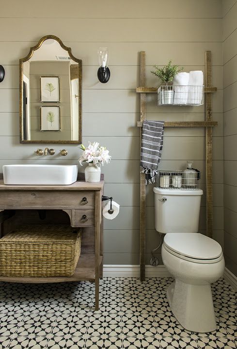 Wood ladder above the toilet?